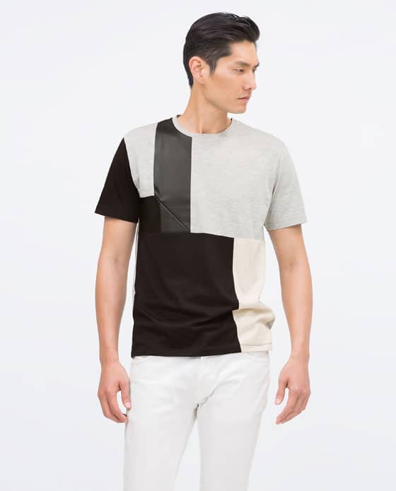 Mixed Fabric T-Shirt