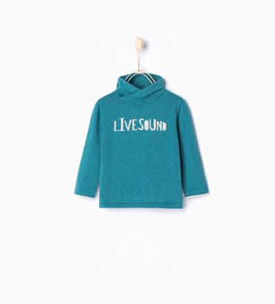 Sweater with wraparound collar