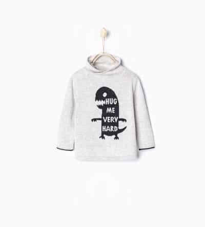 Sweater with wraparound collar