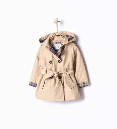 Trench coat with hood