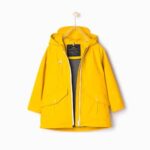Rubberized hooded parka.
